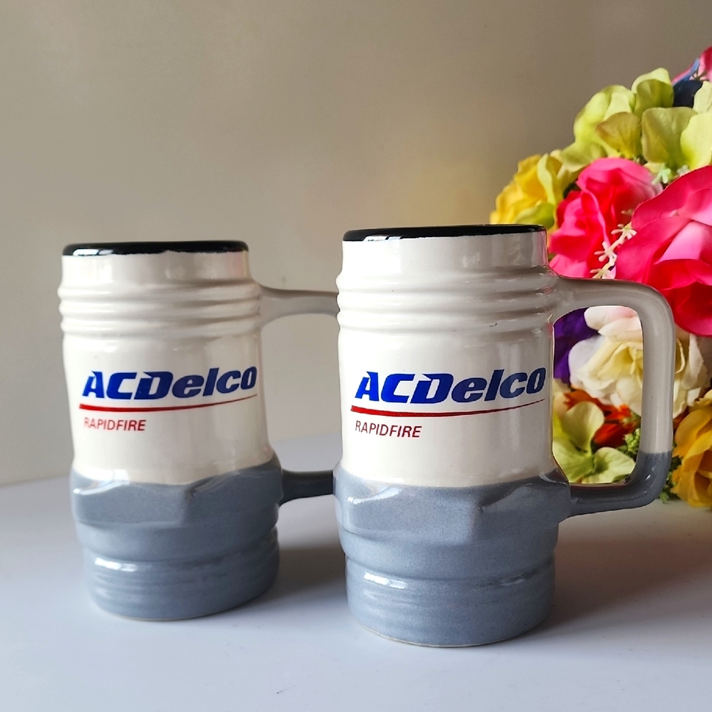 2 Vintage, 90s ACDelco Rapidfire Spark Plug. Ceramic Coffee/ Tea Mugs. USA - Picture 5 of 14